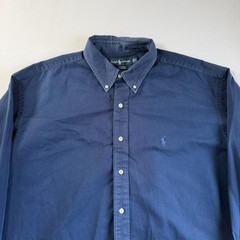 Ralph Lauren BLAKE Navy Oxford Shirt Relaxed Fit Used For 14Y+ Japan
