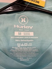Hurley Shirt Medium Celadon Green Floral Graphic Short Sleeve New With Tag Mens