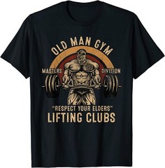 NEW LIMITED Old Man Gym Weightlifting Premium Great Gift Idea Tee T-Shirt S-3XL