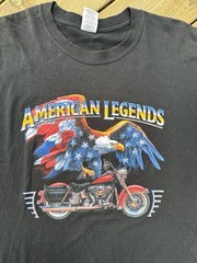 Vintage Y2K Wolf Eagle Biker T Shirt American Legends Motorcycle 2XL