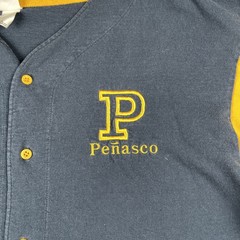 Vtg Badger Sport Baseball Button Up Shirt XL Blue & Yellow Peñasco New Mexico