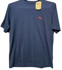 NWT $49.50 Tommy Bahama T Shirt Navy Blue S/S Birdie Putt Flamingo Golf Medium