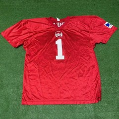 Vintage Y2K Circuit City Football Jersey Large Red Mesh Live The Game Promo A4