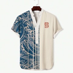 Mens Short Sleeve T-shirt Tops Ladies Cotton Linen Casual Shirt Loose Blouse Tee