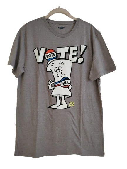 New SCHOOLHOUSE ROCK VOTE WITH BILL Mens Medium Election Day Voter Tee