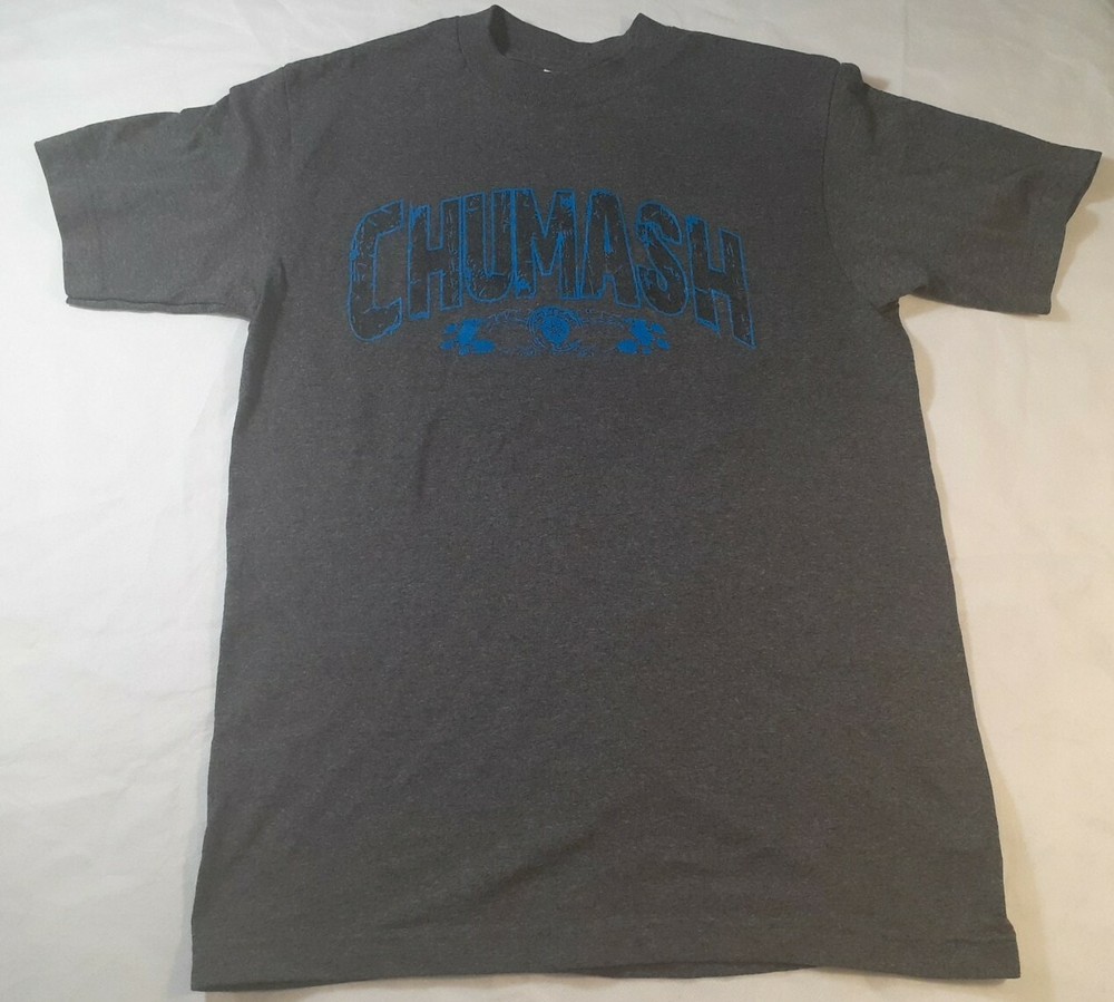 Shaka Active Mens Dark Gray Short Sleeve T Shirt Chumash Native Nation Size Med