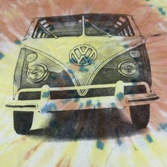 Volkswagen OEM VW Bus Hippie Tshirt Yellow Tie Dye Graphic Tee Fits Like Sz M