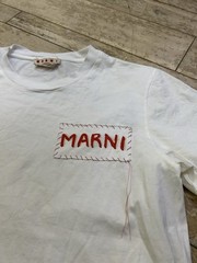 Size 48 – S / M – Marni Stitched Logo Tee – White