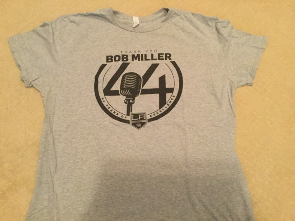 BOB MILLER 44 YEARS TRIBUTE LOS ANGELES KINGS HOCKEY MENS XL T SHIRT