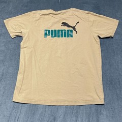 Puma Better Essentials T-Shirt Mens 2XL Beige Spell Out Graphic Everyday Wear