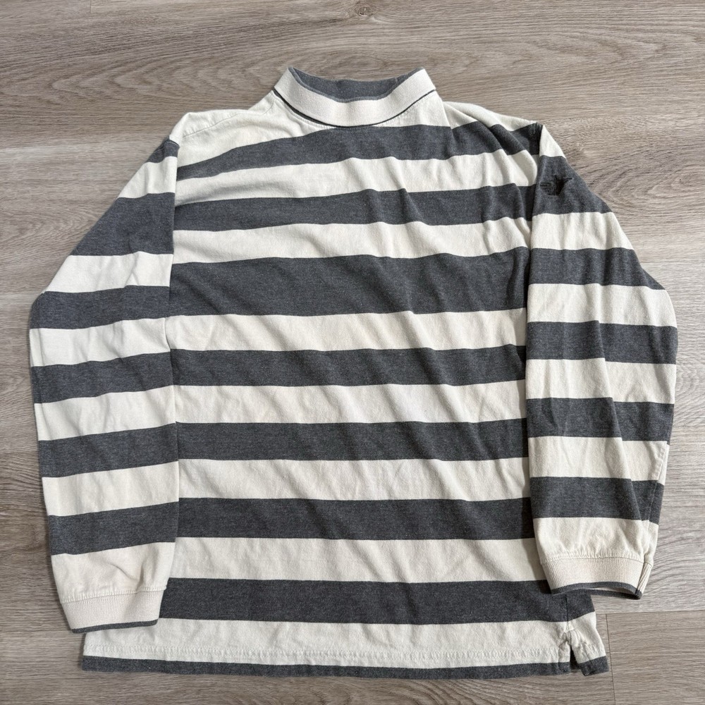 Vintage 90s Dockers Levis Prison Striped LS Shirt Mock Neck Grunge Men’s Size M