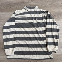 Vintage 90s Dockers Levis Prison Striped LS Shirt Mock Neck Grunge Men’s Size M