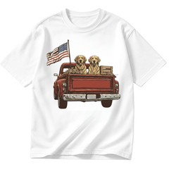 Golden Retriever Patriotic Shirt USA 250th Anniversary Gift Dog Tee S-5XL