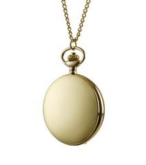 Smooth Vintage Pocket Watch with Chain (Gold)