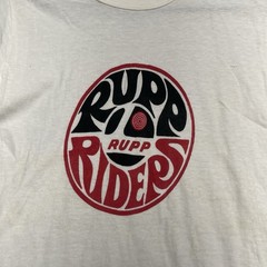 Vintage 70s Rupp Riders Shirt Mens Small Double Sided Distressed Single Stitch
