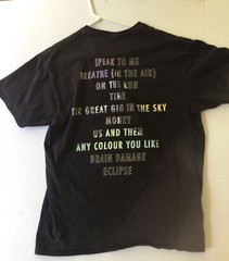 Pink Floyd Shirt Dark Side Of The Moon Song Titles On Back Rare Men’s Large