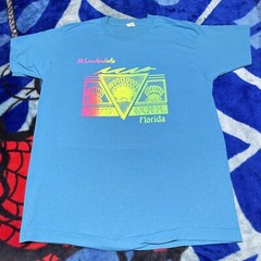 Vintage 1980s Fort Lauderdale Florida Rainbow Gradient Sea Shells T-Shirt Sz XL