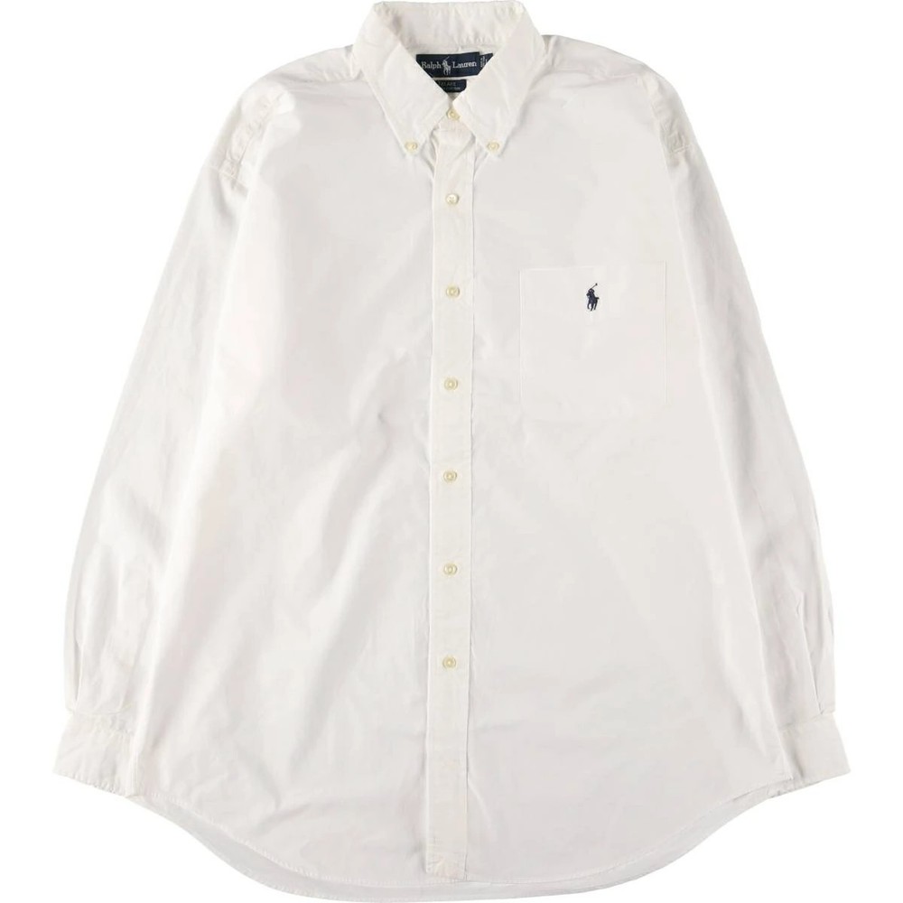 Ralph Lauren BLAKE Cotton Long Sleeve Button-Down Shirt Men’s L White Japan