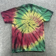 DOM Shirt Mens Medium Tie Dye Peace Sign Embroidered Graphic Hippie Festival Tee