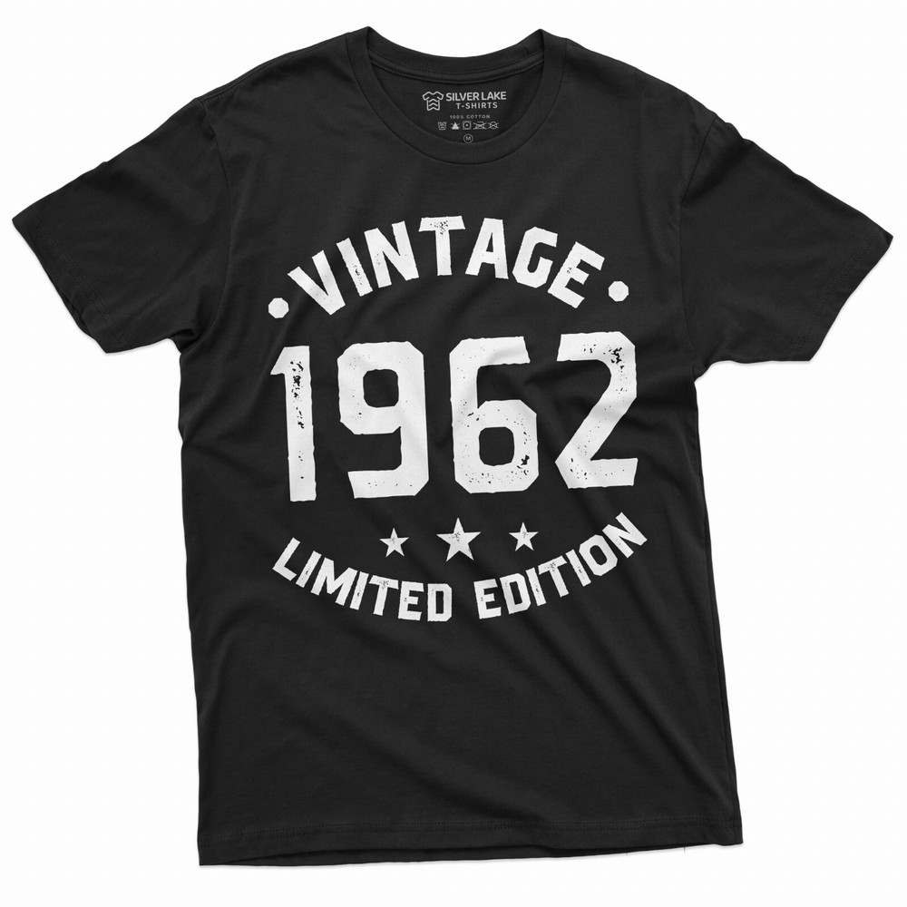 Vintage 1962 Limited Edition T-Shirt Personalized Gift Tee 40th 50th 60th Tee