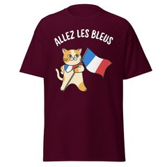 Allez Les Bleus – France Football Soccer Cute Patriotic French Cat T-shirt