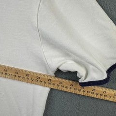 Polo Ralph Lauren Vintage Large White Henley Short Sleeve Pique T-Shirt L Trim