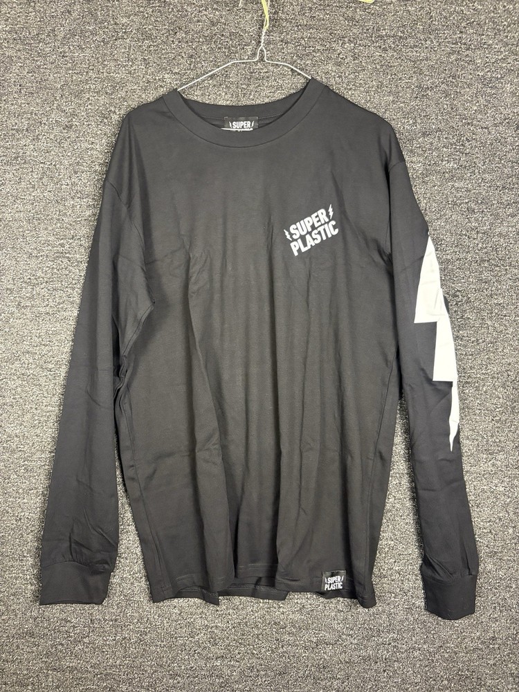 Super Plastic Mens T Shirt Size L Black Long Sleeve SuperPlastic Streetwear