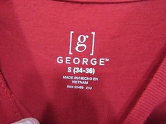 New Mens George S 34 36 Crewneck Tee Red Long Sleeve
