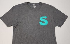 Next Level Apparel Men Charcoal Gray T-Shirt Turquoise Sherpa Size M