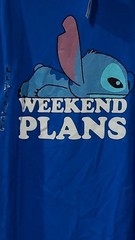 NWT Men’s Disney Stitch Weekend Plans Graphic T-Shirt Large Blue -5364