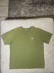 Carhartt Men’s 2XL T-Shirt Green Pocket Original Fit Crew Neck Cotton Heavyweigh