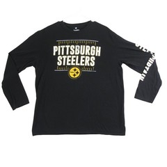 Pittsburgh Steelers Long Sleeve Fanatics Shirt Mens XL Black Steel Curtain NFL