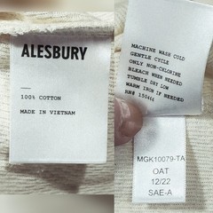 Alesbury Thermal Shirt XXL Tall Men Cream Pilsen Waffle Knit Cotton Crew NEW