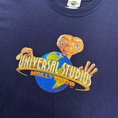 Vintage Universal Studios Hollywood ET Movie Graphic Tee Navy Blue Mens XL