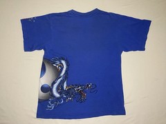 Rare Vintage 90s JNCO Jeans Blue Dragon Wraparound T-Shirt, Men’s S Youth XL