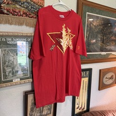 Vintage 1999 RARE Marvel Namor Graphitti Red Comic Cartoon Shirt Size XL