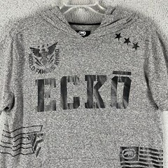 Ecko Unltd Hooded T Shirt Mens Size L Short Sleeve Logo Pullover Pocket Hip Hop