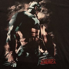 Vintage Marvel Mad Engine T-Shirt Mens 2XL Black Captain America Movie Rare Y2K