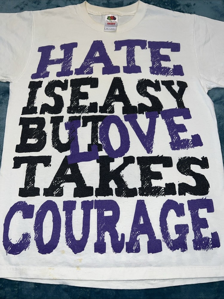 Vintage Fruit On The Loom Y2K Martin Luther King Double Print T Shirt