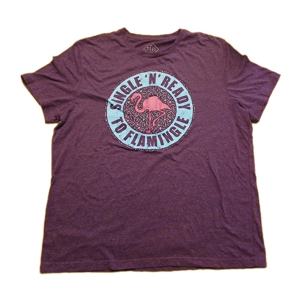 Single N Ready To Flamingle Mens T Shirt By Well Worn Los Angeles Size XL