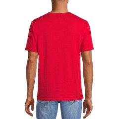 HOLIDAY TIME MEN’S HANGING WITH CLAUS GRAPHIC T-SHIRT RED L (42-44) NWT [CHR24]