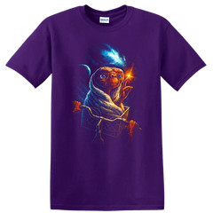 ET Alien Bike Glow Space Movie T Shirt Retro Sci Fi Fan Art Tee