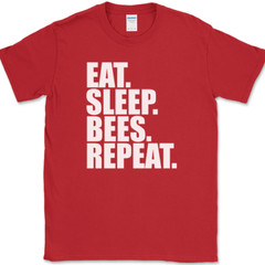 Eat Sleep Bees Repeat Beekeeping T-Shirt Funny Hobby Art Hive Humor Gift Tee