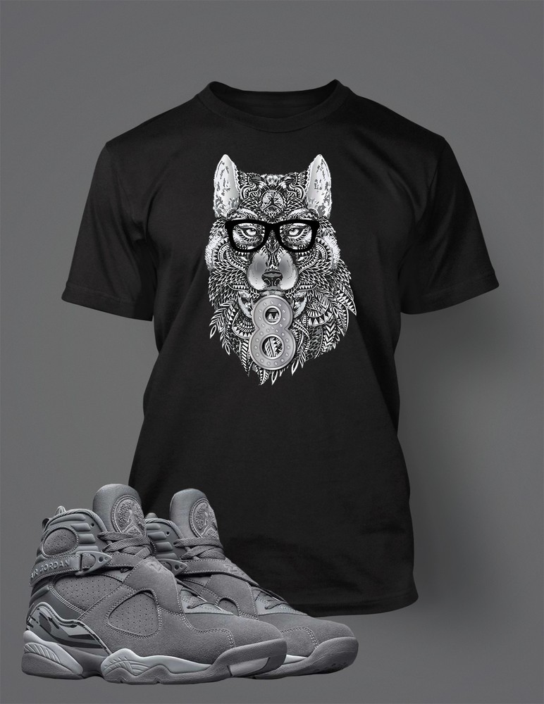 Graphic Wolf Sneaker Sport Tee Shirt To Match J8 Cool Gray Men’s Big Tall Sm T