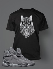 Graphic Wolf Sneaker Sport Tee Shirt To Match J8 Cool Gray Men’s Big Tall Sm T