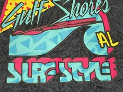 Surf Style Men’s Graphic T Shirt Tie Dye Acid Washed Navy Blue Gulf Shores AL