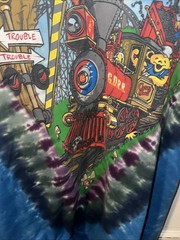 Grateful Dead Shirt Medium Tie Dye Casey Jones Train Liquid Blue 2011 Size Large