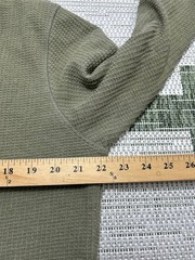 Columbia Pine Peak Waffle Shirt Mens Large Green Henley Neck Long Sleeve Camping