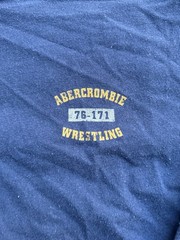 Abercrombie & Fitch Wrestling Logo Men’s XL Navy Yellow Long Sleeve T-Shirt
