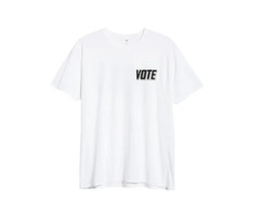 BP VOTE White Black Graphic Political T-Shirt Crewneck Cotton L Oversize